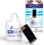 INGALA PREMIUM Body Adhesive | Body Glue for Glitter Tattoos| Double Size: 15ml | Hypoallergenic & Dermatologically Tested | Body Glue | Waterproof