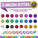 INGALA Pro Grade Glitter Tattoos Kit. 24 Extra Fine Glitter Colors