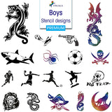 INGALA Premium Stencils Set - 146 Unique Artistic Glitter Tattoo Stencils for Kids, Teens and Adults. Suitable as Henna Tattoo stencils, Airbrush Stencils and Face Painting stencils